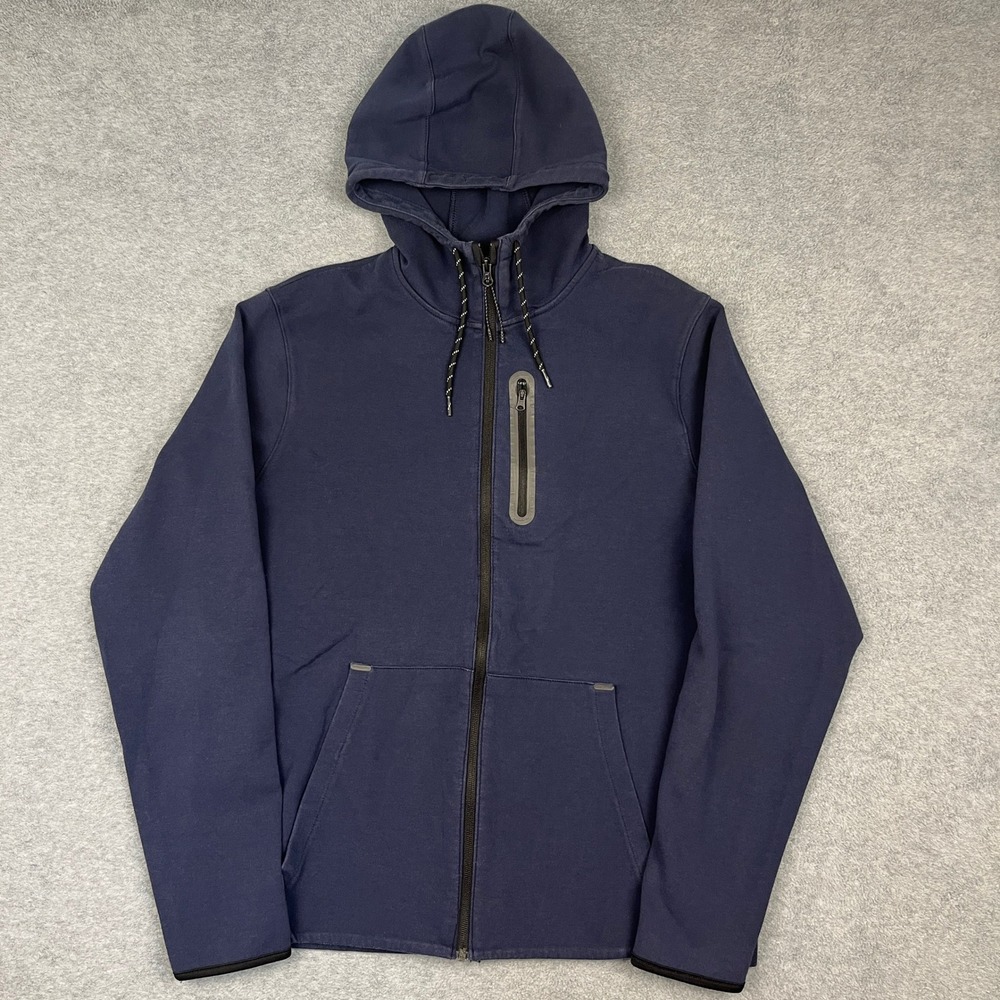 Old Navy Hoodie Mens L Navy Blue Go-Dry Active Full Zip Performance Tech Fleece